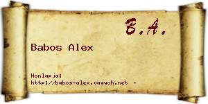 Babos Alex névjegykártya
